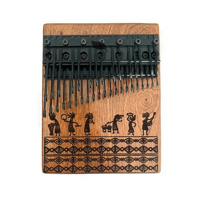 36 Keys Chromatic Kalimba Hollow/Solid Board Piano Semitone Scale African Graffiti Pattern