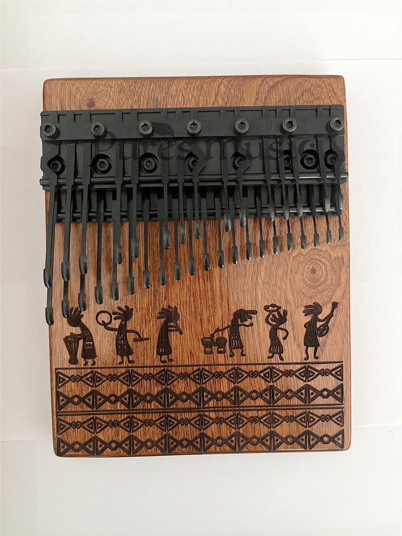 36 Keys Chromatic Kalimba Hollow/Solid Board Piano Semitone Scale African Graffiti Pattern