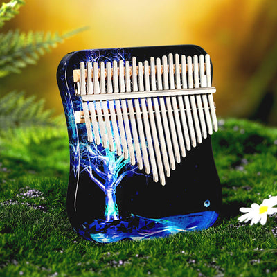 Natural Scenery Acrylic Kalimba 21 Key Resin Transparent Mbira Finger Thumb Piano