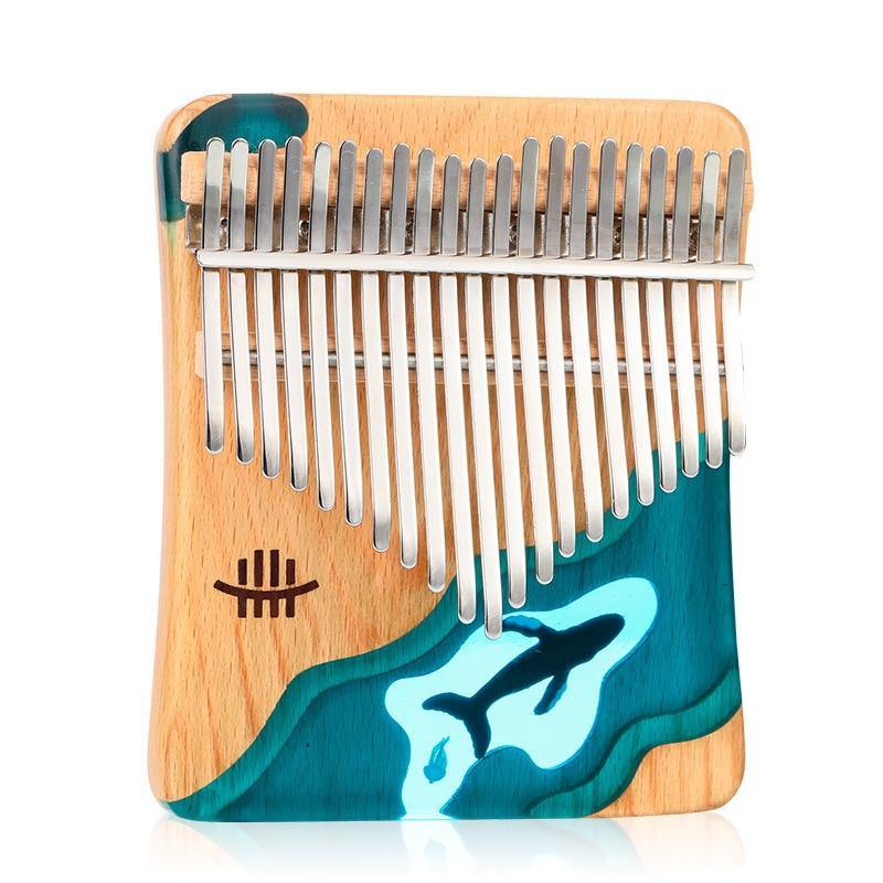 blue 17 Key Kalimba Wooden Thumb Piano, For Musical, Size: 18 X