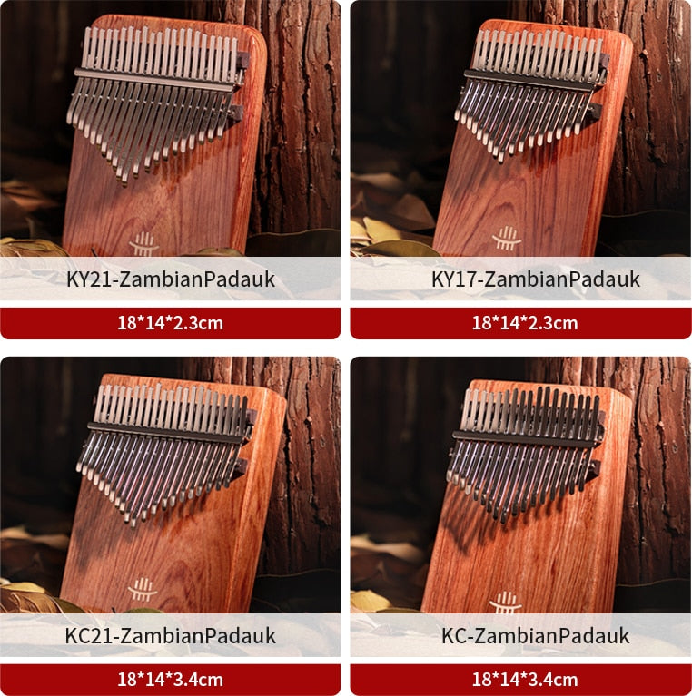 Hluru Hollow Zambian RoseWood 21 and 17 Keys Kalimba April Yang Finger Thumb Piano
