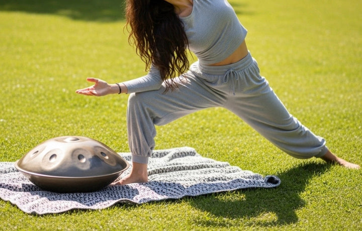 Ein entspannendes Setting mit speziellen Instrumenten für Yoga und Schlaf.
