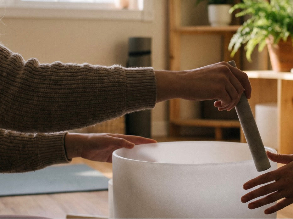 What are the benefits of playing crystal singing bowls?