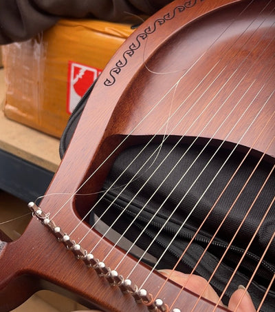 Pures Angel Lyre Harp Ancient 16-19-String Note Wooden Lyre Soothing Instrument