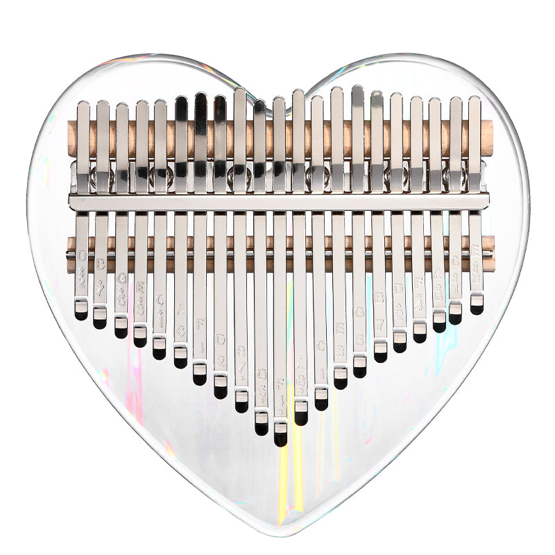 Hluru Acrylic Kalimba 17/21 keys Rainbow Love Heart Colorful Thumb Piano