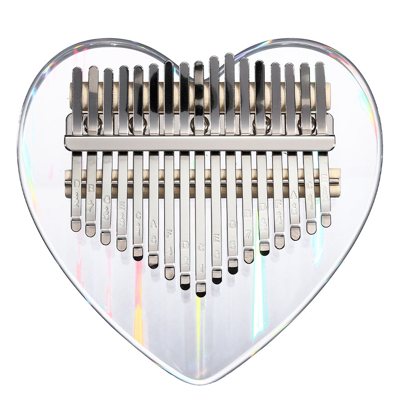 Hluru Acrylic Kalimba 17/21 keys Rainbow Love Heart Colorful Thumb Piano
