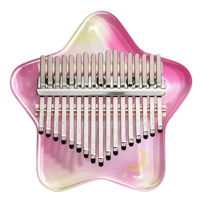 Hluru Acrylic Kalimba 17/21 keys Dreamlike Stars Cherry Blossom Pink Thumb Piano