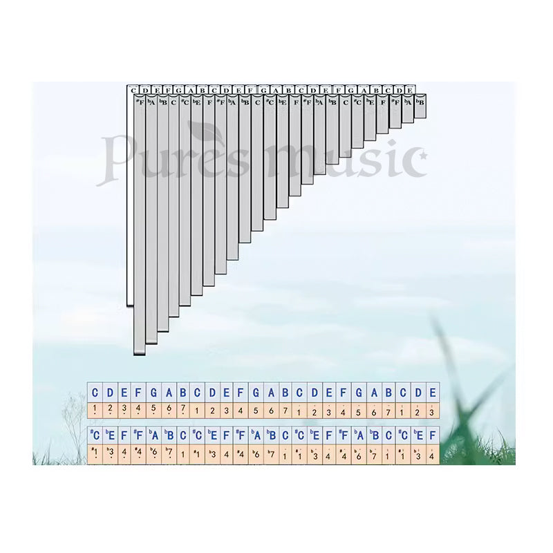 Chromatic Pan Flute Dual Double Pipes Instrument | Pures Music