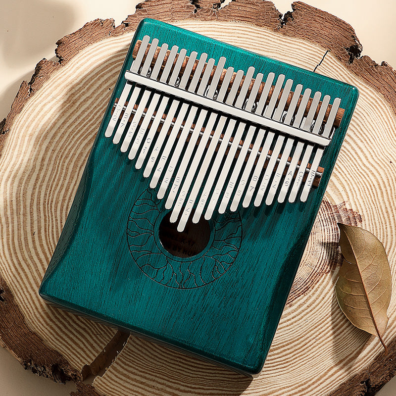 Huashu 21 Clave Hoja Kalimba Tallo Textura Caoba Acacia Madera Pulgar Piano