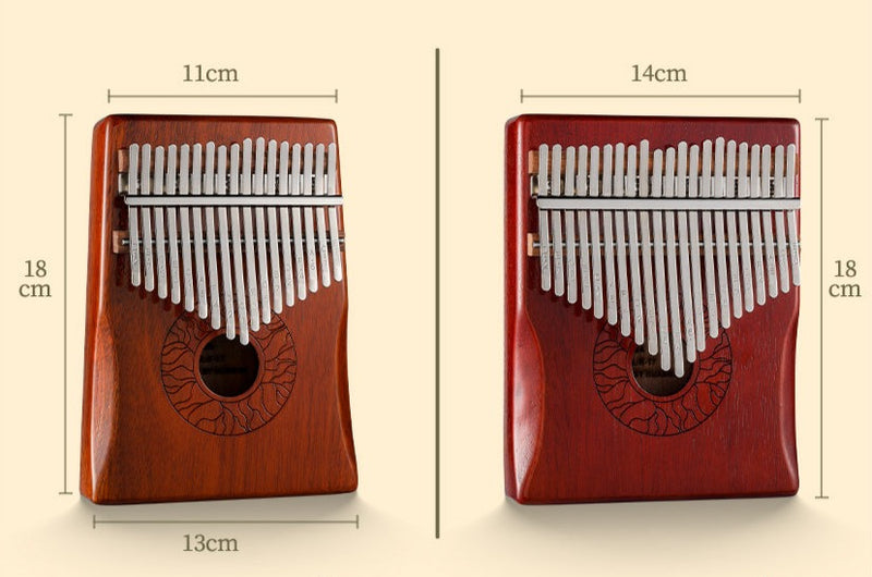 Hluru Huashu 17 Key Kalimba Lotus Piano de pulgar de madera de caoba