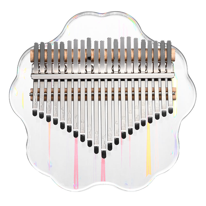 Hluru Acrylic Kalimba Piano 17/21 keys Transparent Cherry Blossom Sakura Thumb Piano