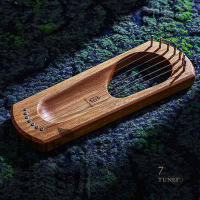 Hluru Mini Lyre Harp 7-string "Light on earth" Instrument Gift for Beginners