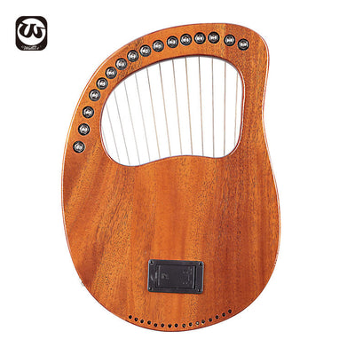 Walter Electric Lyre Harp Premium Instrumento de madera maciza de caoba de 16 cuerdas WH-16EQ