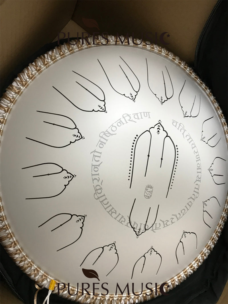 Hluru Tongue Drum for Meditation Healing Electric EQ 14" 15 Notes