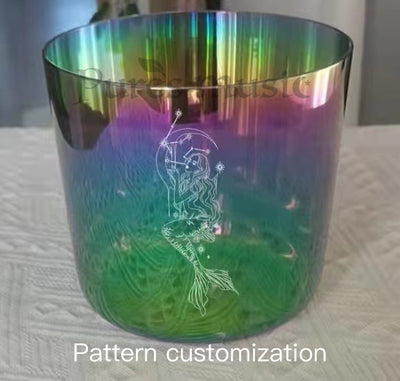 Northern lights Clear Crystal Singing Bowl Alchemy 440/432Hz Glass Quartz Sound Bath Meditation Bowl