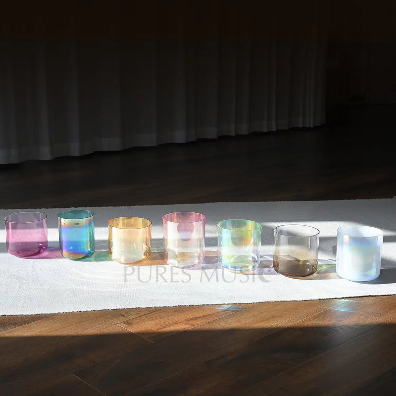 Alchemy Singing Bowl Set Crystal Chakra Multi-Color Set for Sound Healing
