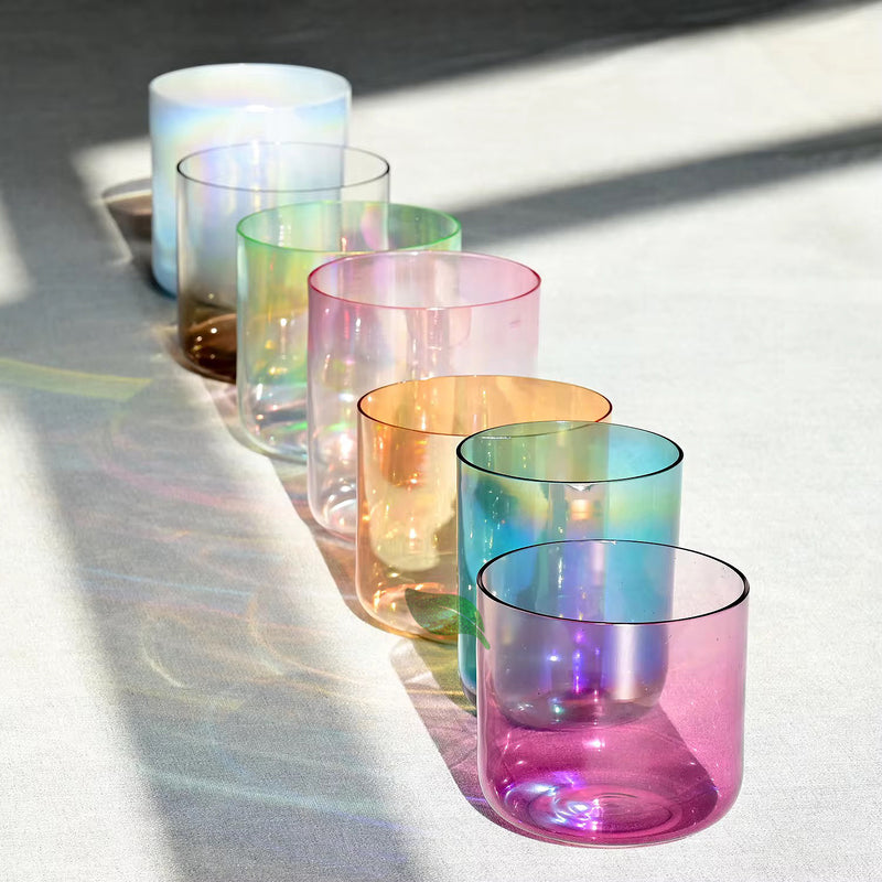 Alchemy Singing Bowl Set Crystal Chakra Multi-Color Set for Sound Healing