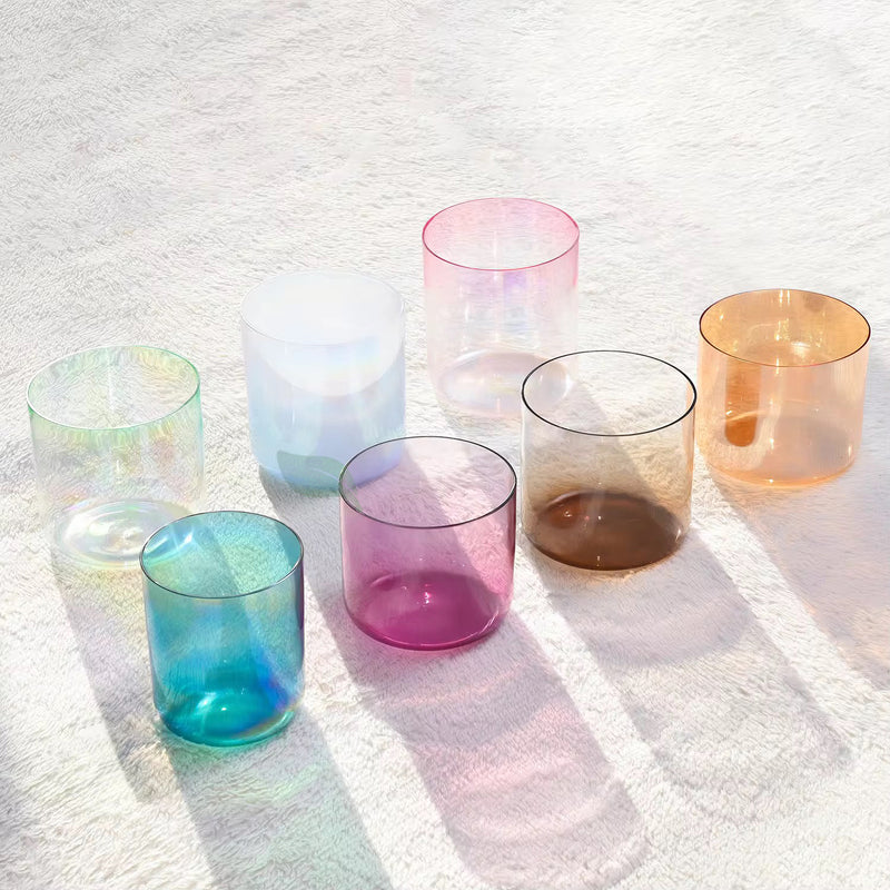 Alchemy Singing Bowl Set Crystal Chakra Multi-Color Set for Sound Healing