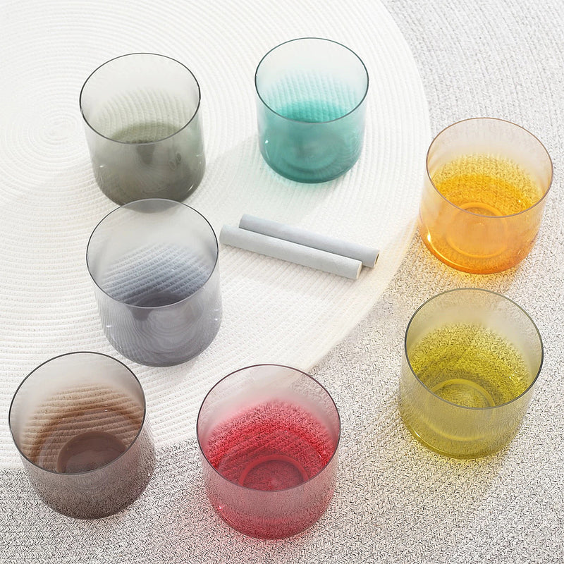 Alchemy Chakra Crystal Singing Bowl Set Clear Gradient Color