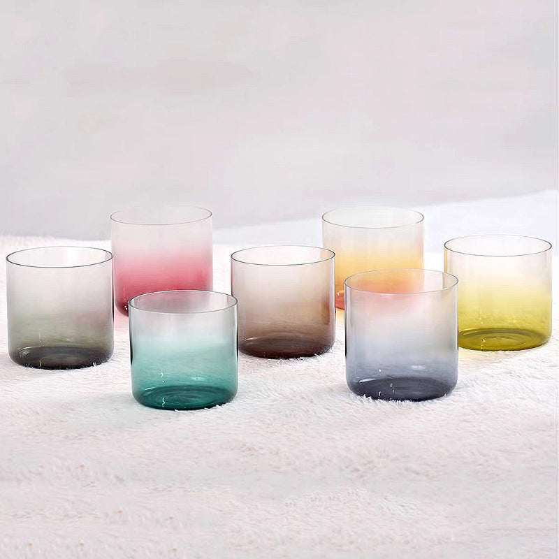 Alchemy Chakra Crystal Singing Bowl Set Clear Gradient Color