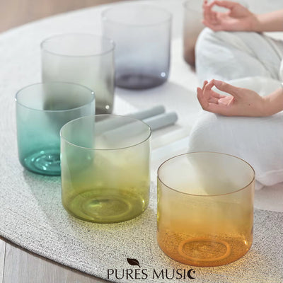 Alchemy Chakra Crystal Singing Bowl Set Clear Gradient Color