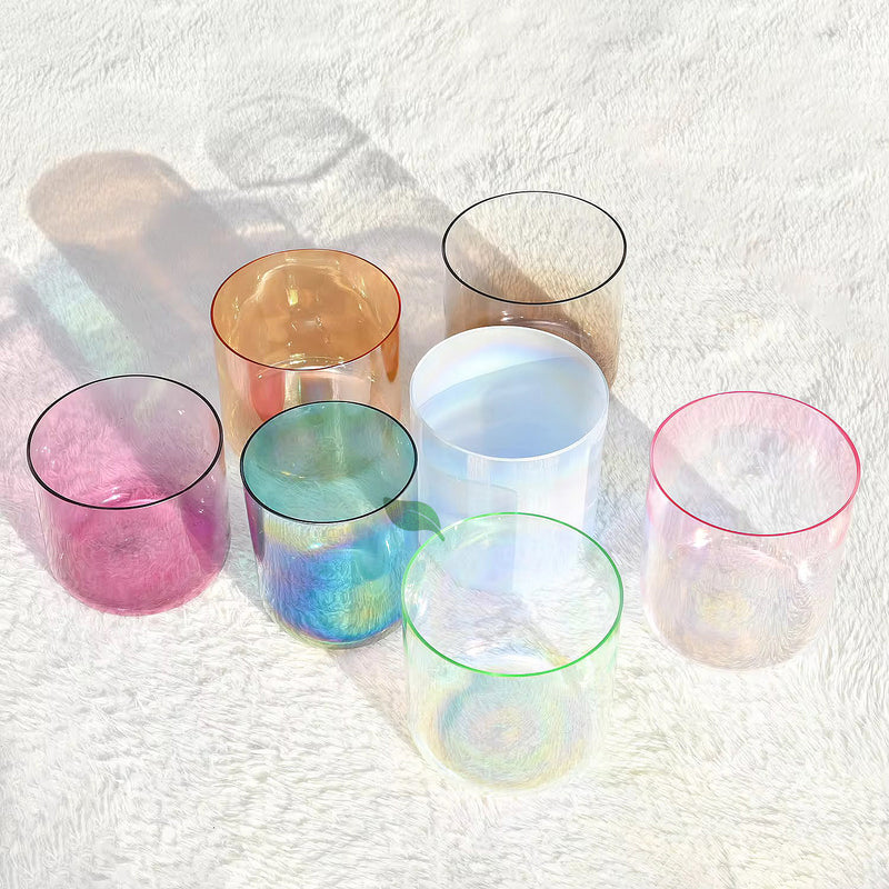 Alchemy Singing Bowl Set Crystal Chakra Multi-Color Set for Sound Healing