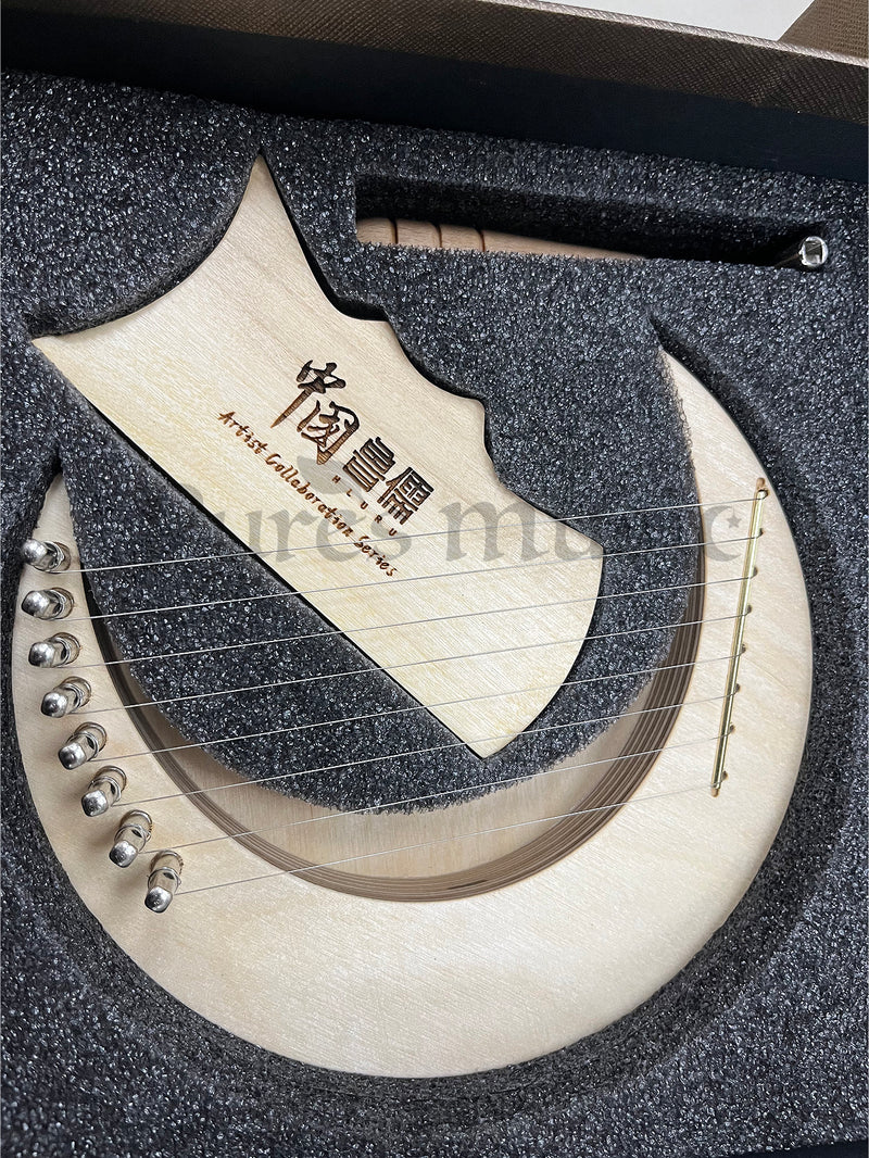 Hluru Mini Moon Lyre Harp Crescent Luna 8-string Instrument Gift