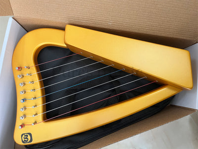Walter.T Mini Harp Instrumento de arpa pequeño de 8 cuerdas de mano Lyre Lap