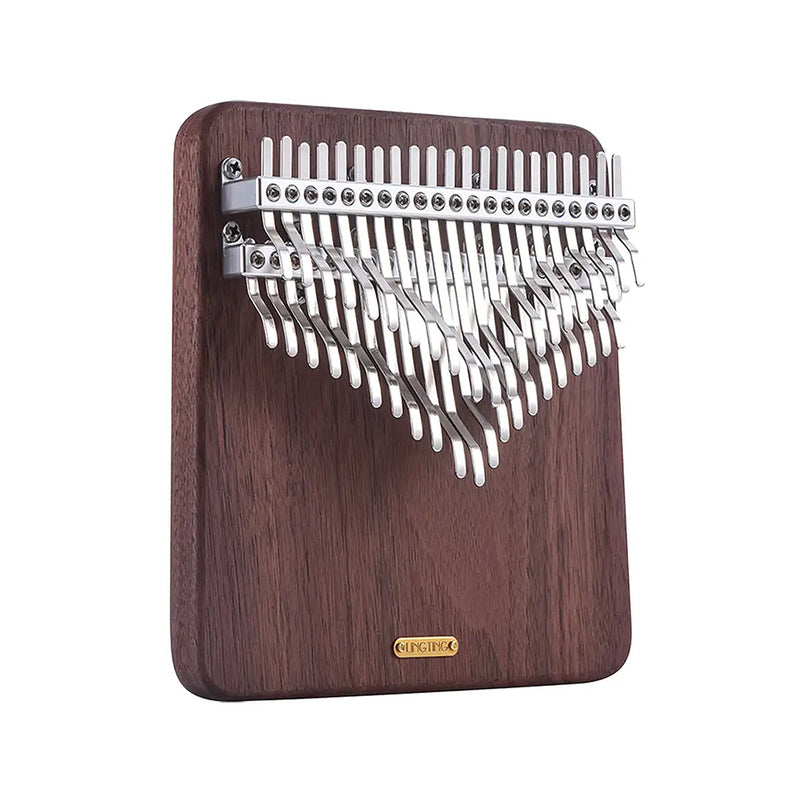 LingTing 42 Key Chromatic Kalimba Flat Solid Board Finger Thumb Piano Walnut Wood Piano
