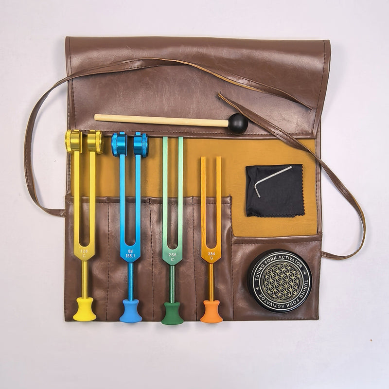 4-Piece Healing Tuning Fork Set - Sound Therapy | Pures Music™