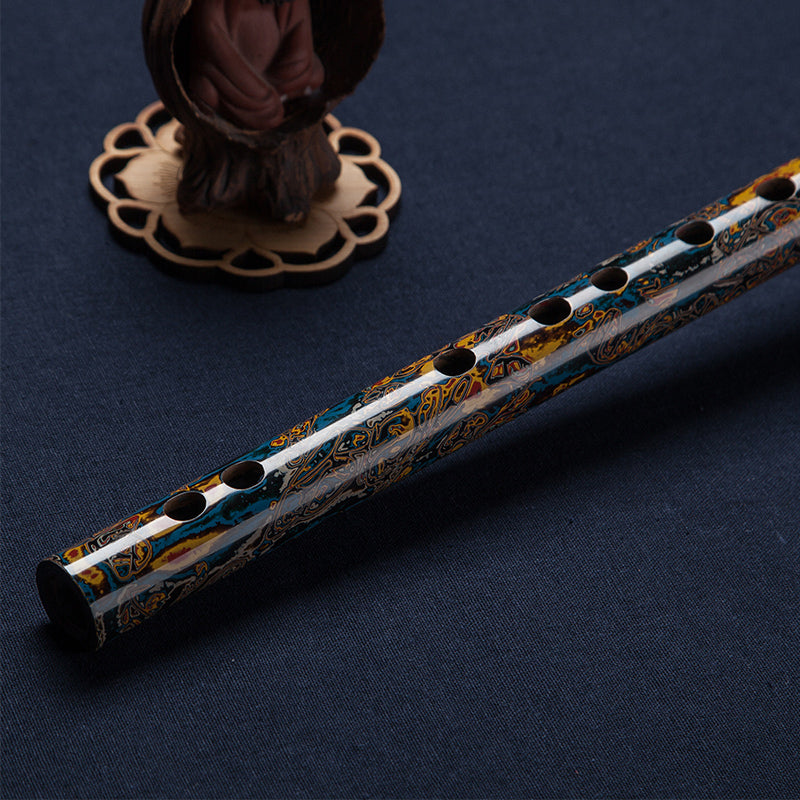 Bamboo Flute Hand Painted Dizi Expert Level Traditional Instrument Collectible Flute