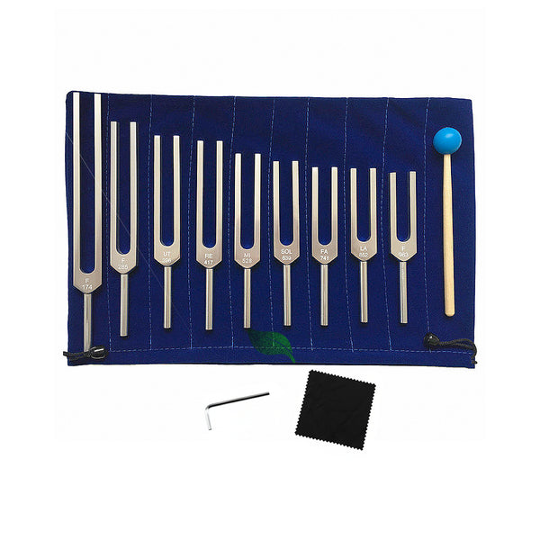 Solfeggio Tuning Fork Set — 9pcs for Healing & Meditation