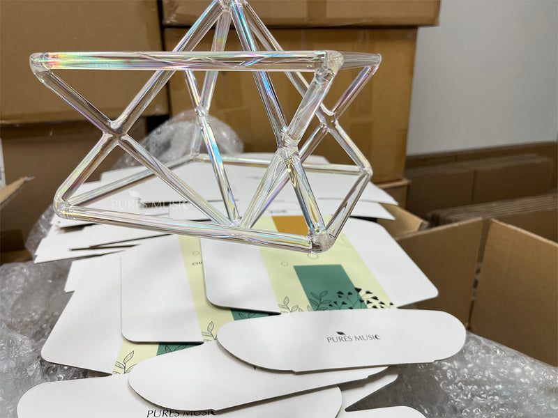 Colorful Crystal Merkaba Instrument for Healing and Meditation