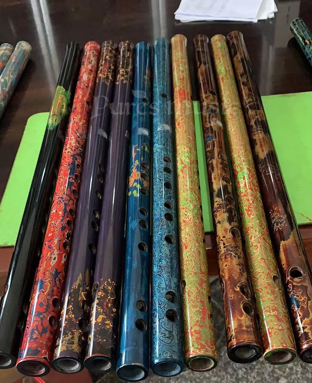 Flute Instrument Design Bamboo Flute Hand Painted Dizi Expert Level Traditional Instrument Col ...