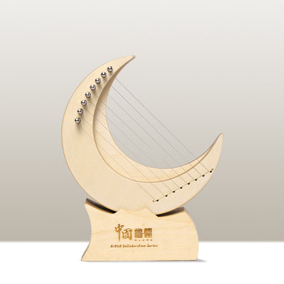 Hluru Mini Moon Lyre Harp Crescent Luna 8-string Instrument Gift