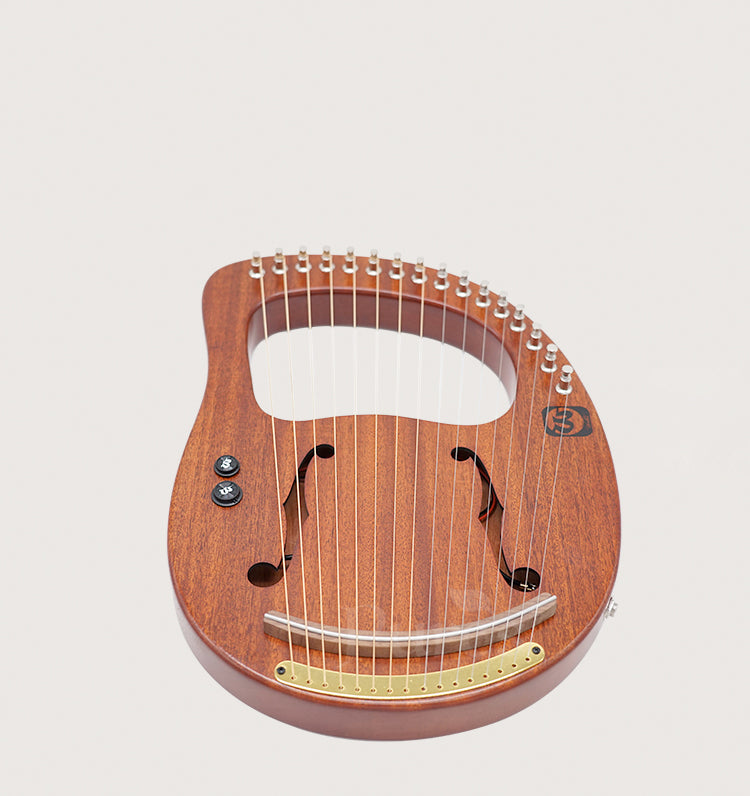 Walter Electric Lyre Harp Premium Instrumento de madera maciza de caoba de 16 cuerdas WH-16EQ