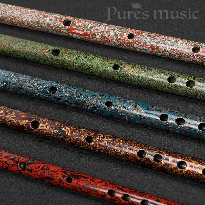 Bamboo Flute Hand Painted Dizi Expert Level Traditional Instrument Collectible Flute
