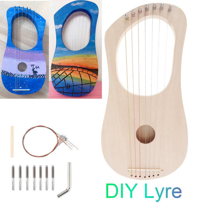 DIY Lyre Harp Kit For Sale Handwork Painting Lyre Instrument for Beginner Kid Children