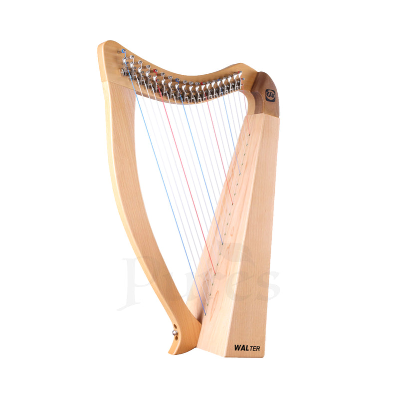 Walter.t 19-String With Levers Irish Celtic Lyre Harp Semitone Key Lyre Instrument