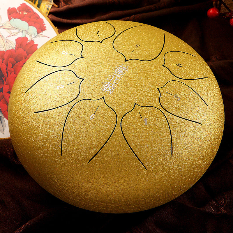 Huashu Lotus lengua F clave 8 notas 8 pulgadas tambor de lengua de acero al carbono Meditación relajante