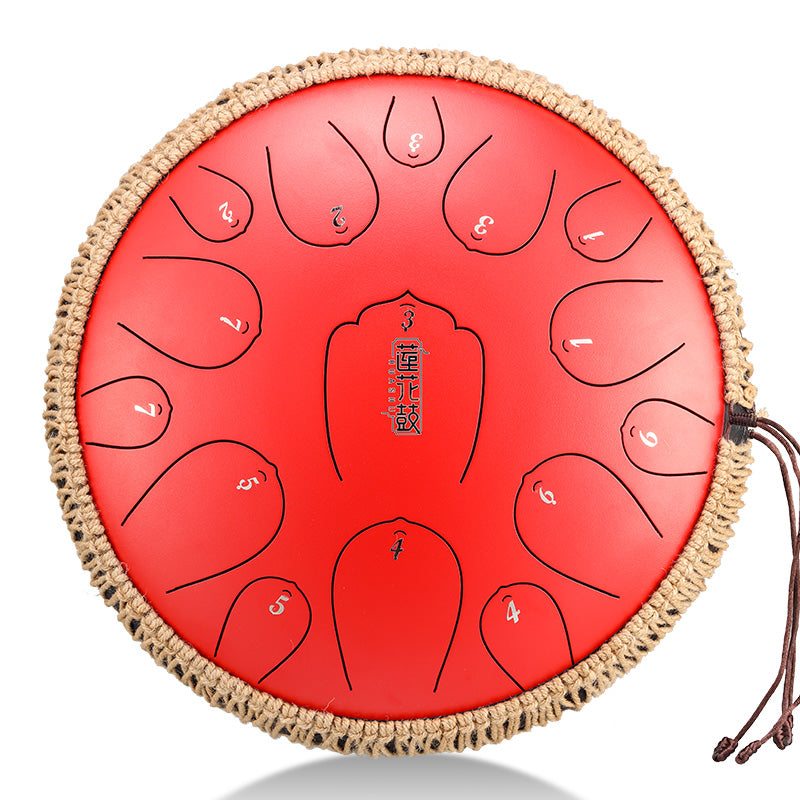 Hluru Huashu Upgrade D Key 15 notas 14 pulgadas Lotus Carbon tongue drum