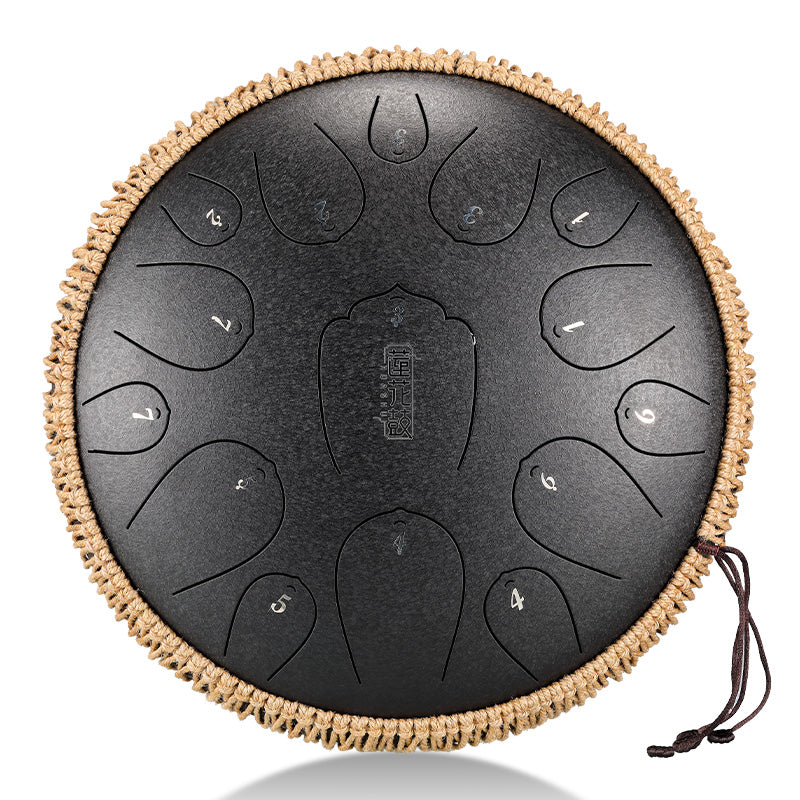 Hluru Huashu Upgrade D Key 15 notas 14 pulgadas Lotus Carbon tongue drum
