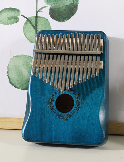 Olive Secret Garden Kalimba Finger Thumb Piano Wood/Blue/Vintage