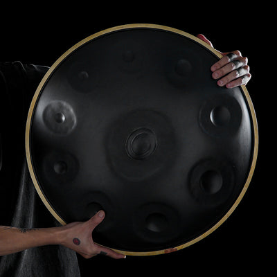 Hluru Amélioré 9/10 Notes Tone Handpan D Minor 22 Pouces Hang drum 440Hz STL/Nitruration Steel Hand drum