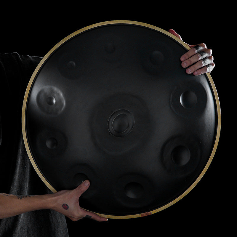 Hluru actualizado 9/10 notas tono Handpan D Minor 22 pulgadas tambor colgante 440Hz STL/tambor de mano de acero de nitruración