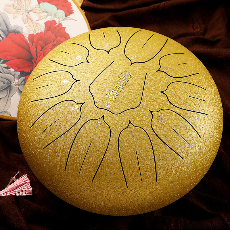 Hluru Huashu Upgrade 11 notes 10 inches D key Carbon Steel ethereal drum Tank tongue drum