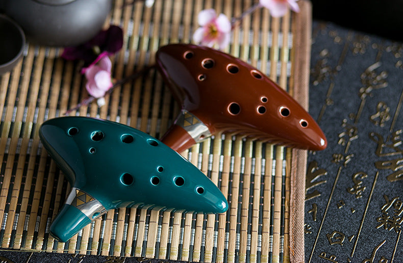 12 hoyos Ocarina Alto C Flauta leyenda de zelda ocarina Azul Verde Marrón Instrumento de música