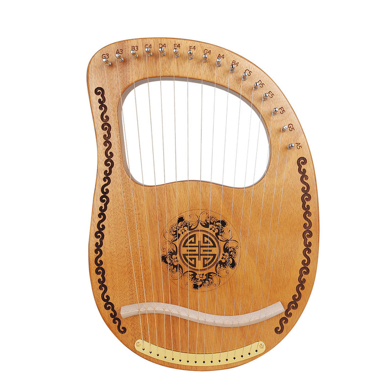 16 String Lyre Harp Mahogany Harp with Tone Wrench