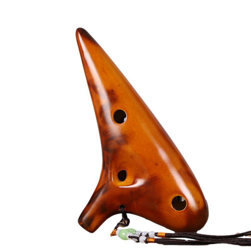 Ocarina In Ceramica Alto C 12 Fori - Artigianale Premium Con Custodia