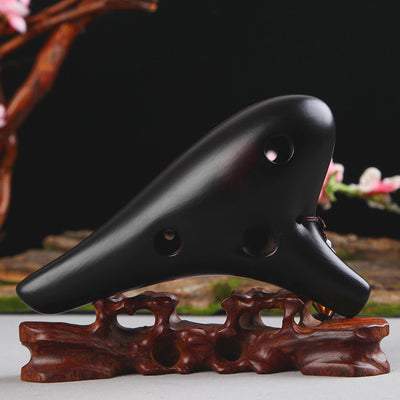 Ocarina Ocarina Alto C in ceramica nera a 12 fori Ocarina Strumento per ocarina